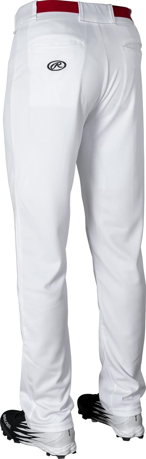 image:imageRawlings SemiRelaxed Full Length Baseball Pant  Solid amp Piped Options  Youth Sizes  Multiple ColorsWhite