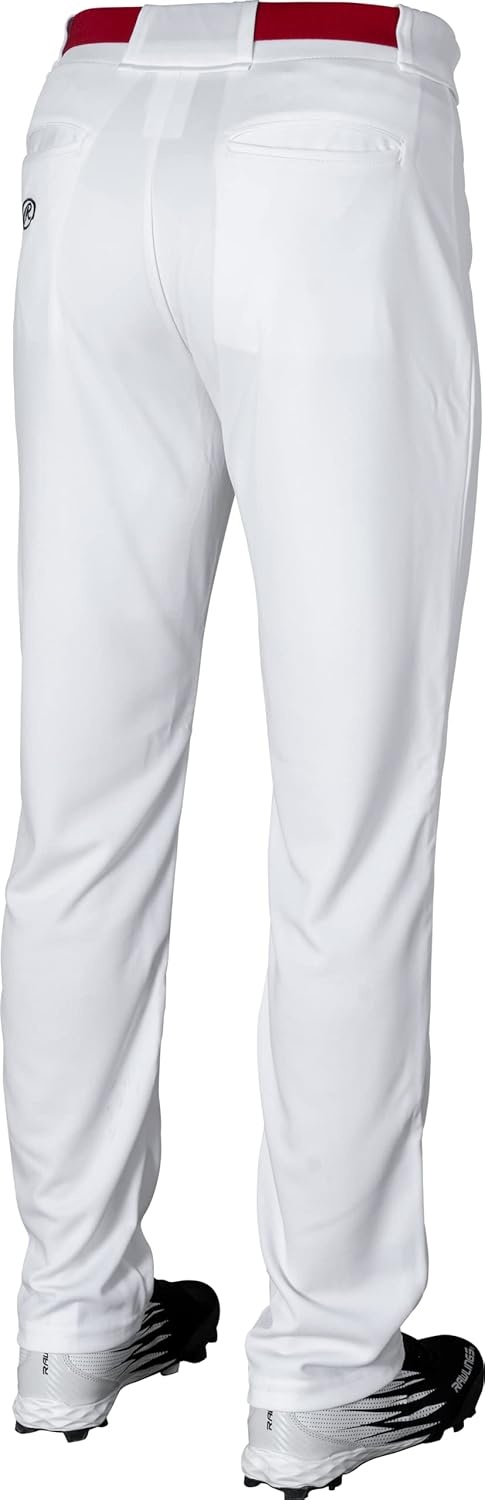 image:imageRawlings SemiRelaxed Full Length Baseball Pant  Solid amp Piped Options  Youth Sizes  Multiple ColorsWhite