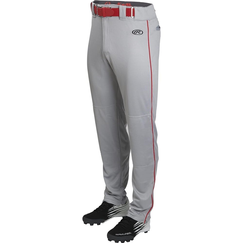 image:imageRawlings  Boys Launch Series Baseball Pants  Full Length SemiRelaxed Fit  Youth Sizes  Solid  Multiple ColorsGreyRed
