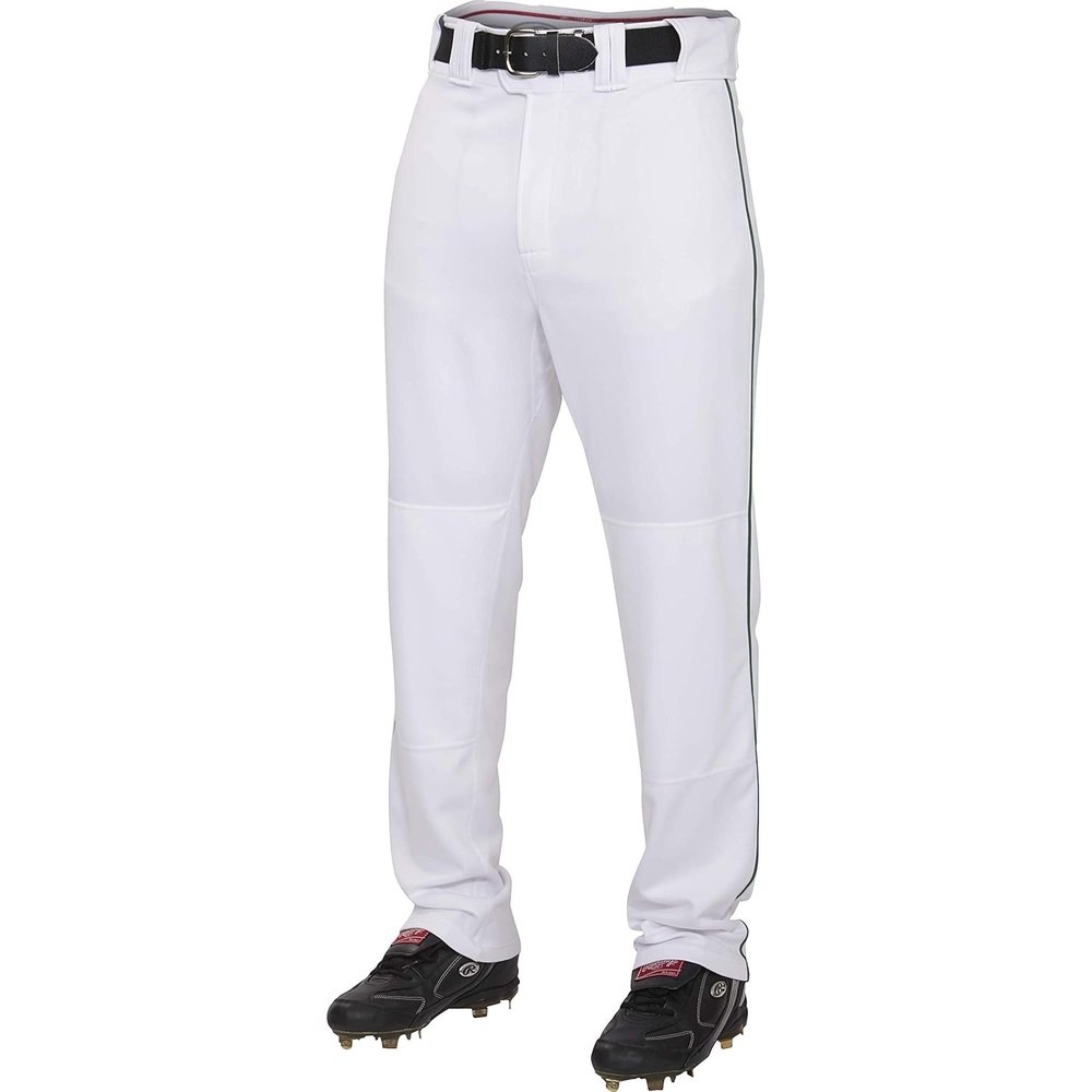 image:imageRawlings  PRO 150 Series Baseball Pants  Full Length SemiRelaxed Fit  Youth Sizes  Piped  Multiple ColorsWhiteDark Green