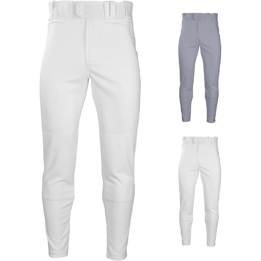 image:imageRawlings Mens Pro 150 Series Baseball Pants  Tapered Jogger Fit  Adult Sizes  Solid  Multiple ColorsWhite