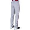 image:imageRawlings  Mens SemiRelaxed Full Length Baseball Pants  Piped  Adult Sizes  Multiple ColorsGrey  Scarlet