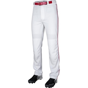 image:imageRawlings  Mens SemiRelaxed Full Length Baseball Pants  Piped  Adult Sizes  Multiple ColorsWhite  Scarlet