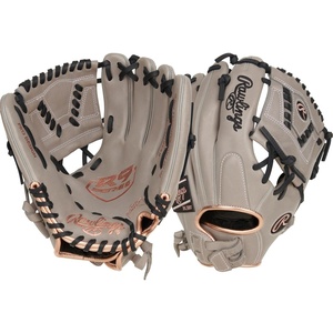image:imageRawlings  R9 Fastpitch Softball Glove  Sizes 115  13  Multiple StylesGrey  Contour Youth Fit Laced 1 PC Web