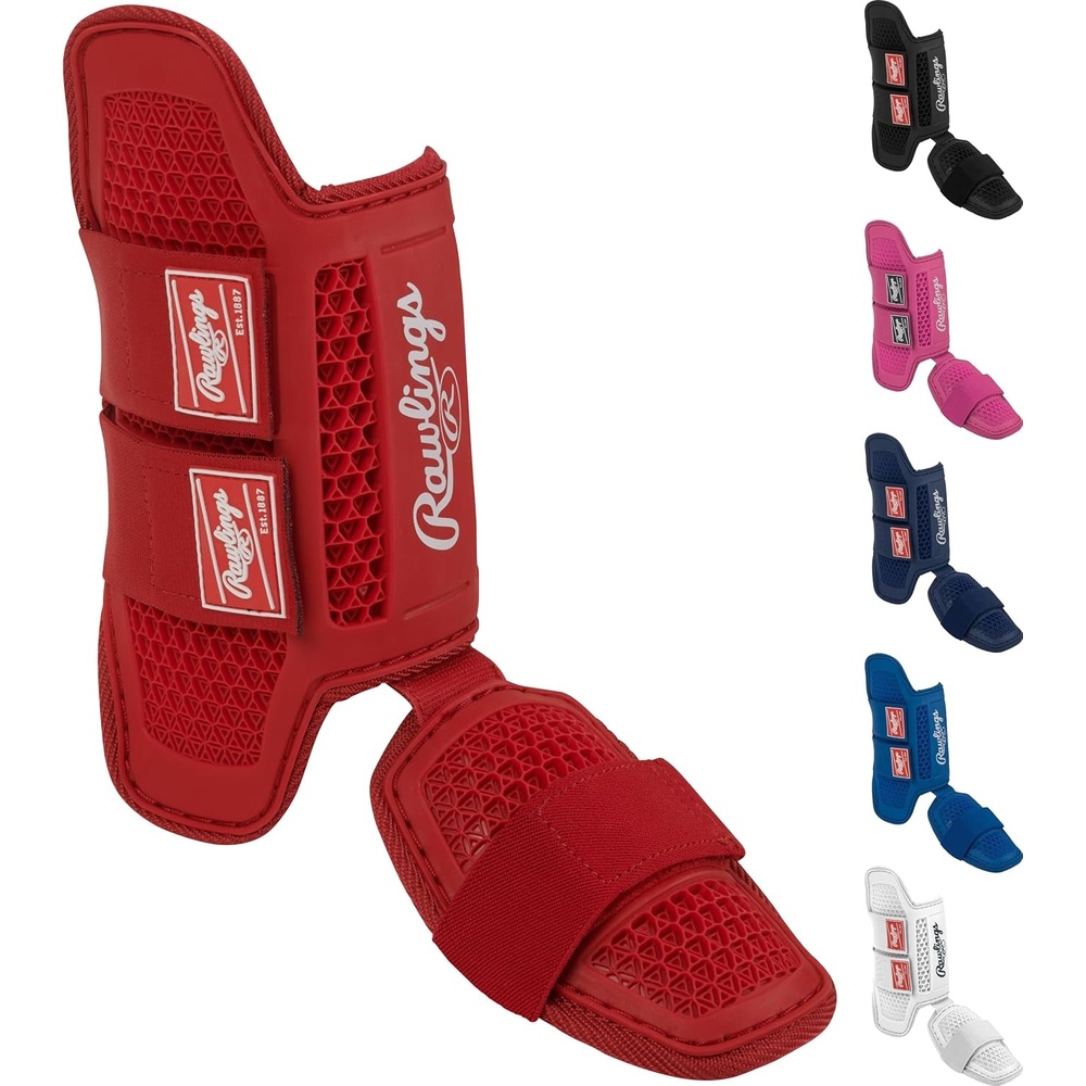image:imageRawlings  Batters Leg Guard  Baseball  Softball  Small amp Large Sizes  Multiple ColorsScarlet