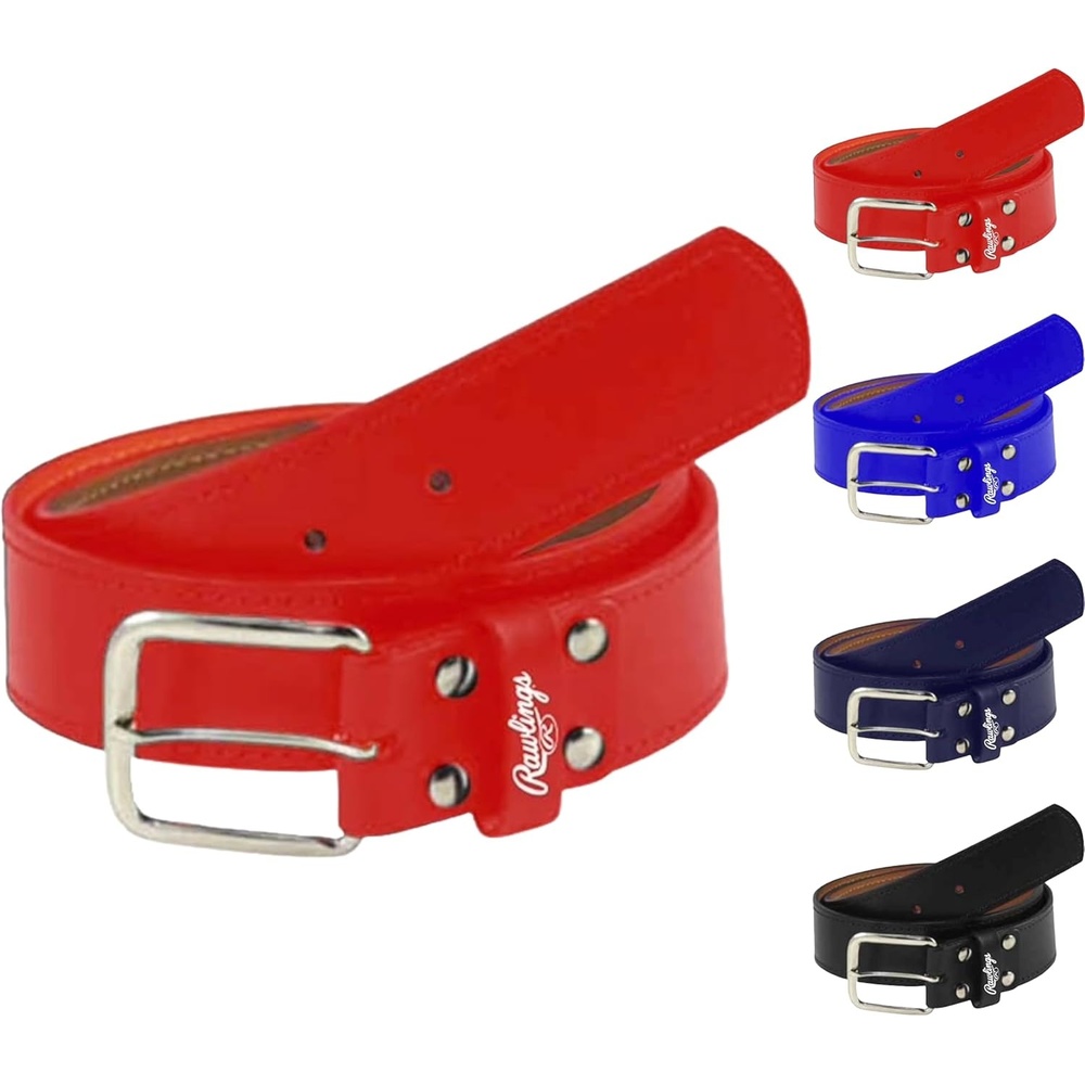 image:imageRawlings  PRO LEATHER Baseball Belt  Adult Sizes  Multiple ColorsRed