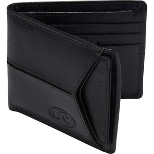 image:imageRawlings  Mens Bifold Wallet Collection  Genuine Leather  Multiple Styles amp ColorsBlack  Insert Included  Debossed Logo