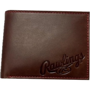 image:imageRawlings  Mens Bifold Wallet Collection  Genuine Leather  Multiple Styles amp ColorsDark Brown  Debossed Logo