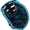 image:imageRawlings  R9 Series Baseball Glove  Sizes 115  1275  Multiple StylesBlack  Columbia Blue  Single Post Double Bar Web