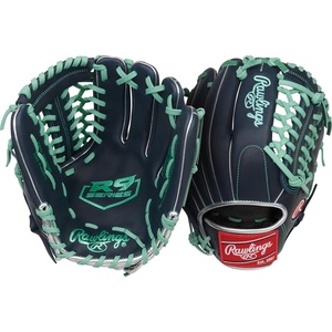 image:imageRawlings  R9 Series Baseball Glove  Sizes 115  1275  Multiple StylesNavy  Mint  Modified TrapEze Web
