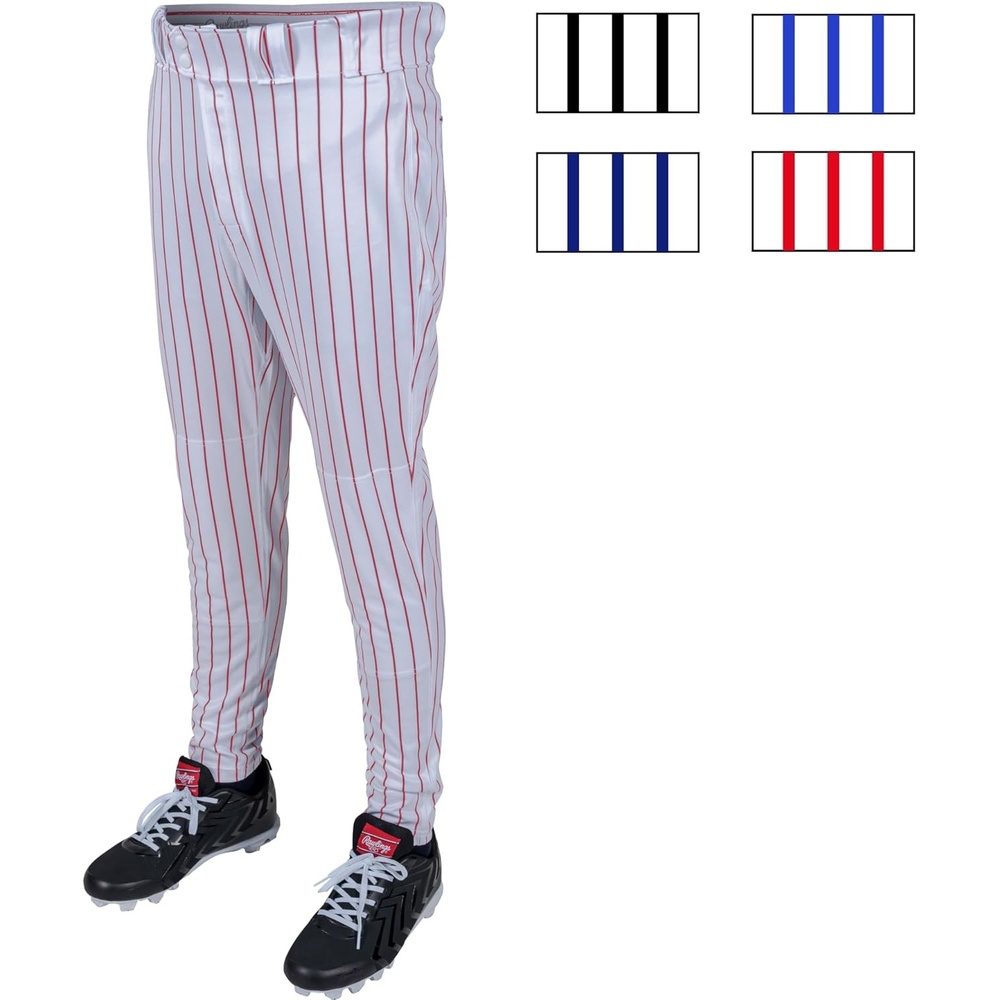 image:imageRawlings  Boys Pro 150 Series Baseball Pants  Pro Taper Fit  Youth Sizes  Pinstripe  Multiple ColorsWhite  Scarlet