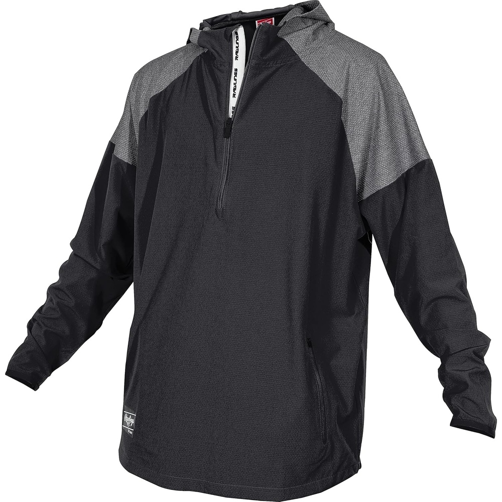 image:imageRawlings  Mens Colorsync Long Sleeve Hooded Jacket  Athletic Training Apparel  Adult Sizes  Multiple ColorsBlack