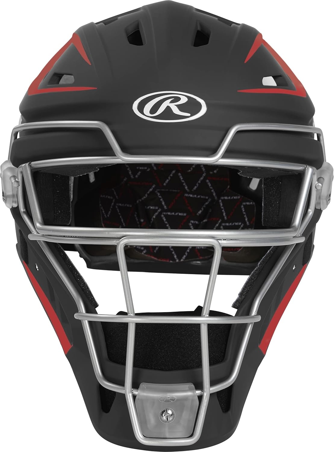 image:imageRawlings  Velo 20 Catchers Helmet  Baseball  Junior amp Senior Sizing  Multiple ColorsBlackScarlet