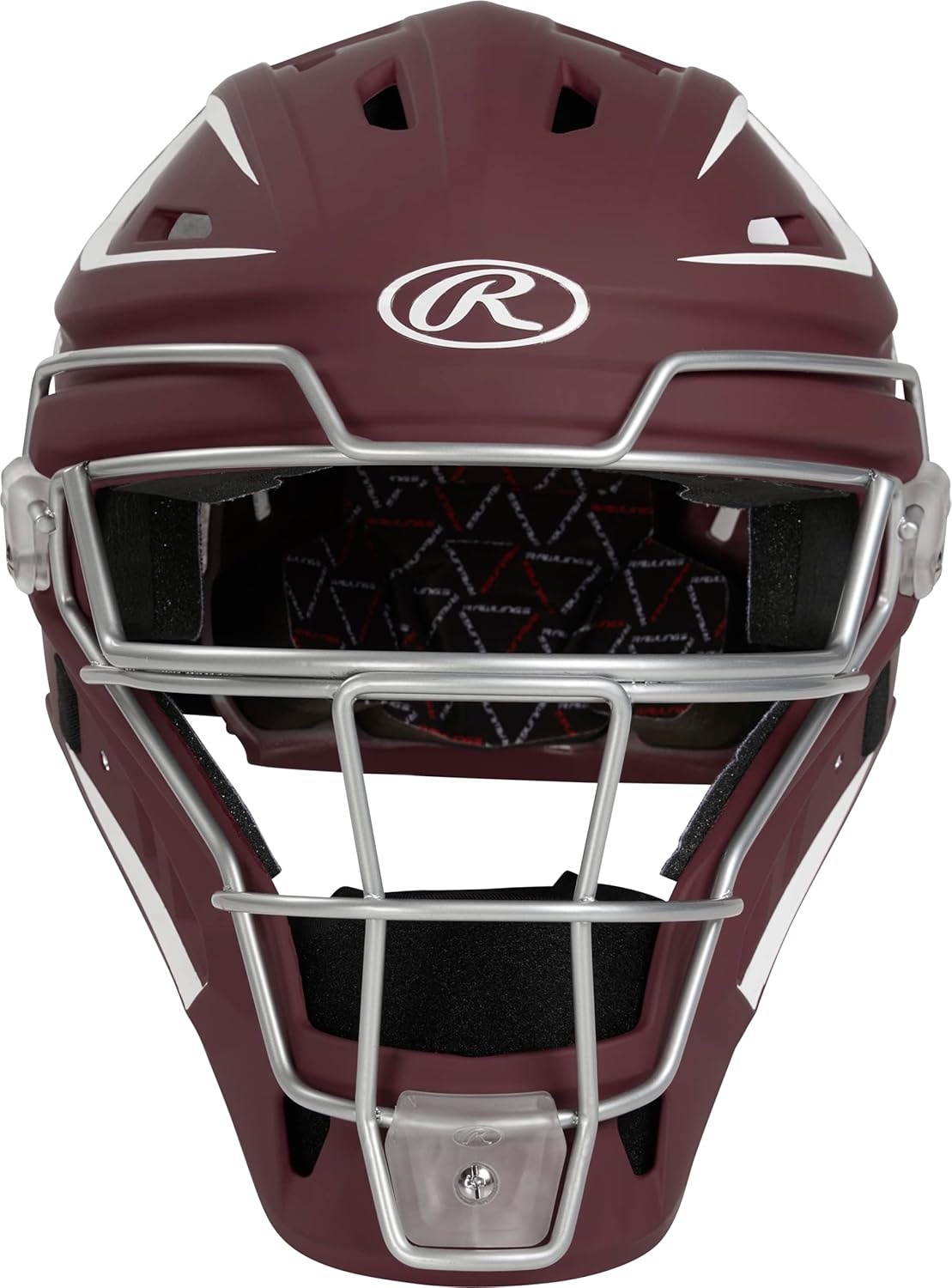 image:imageRawlings  Velo 20 Catchers Helmet  Baseball  Junior amp Senior Sizing  Multiple ColorsMaroonWhite