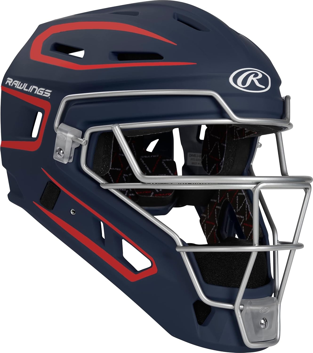 image:imageRawlings  Velo 20 Catchers Helmet  Baseball  Junior amp Senior Sizing  Multiple ColorsNavyScarlet