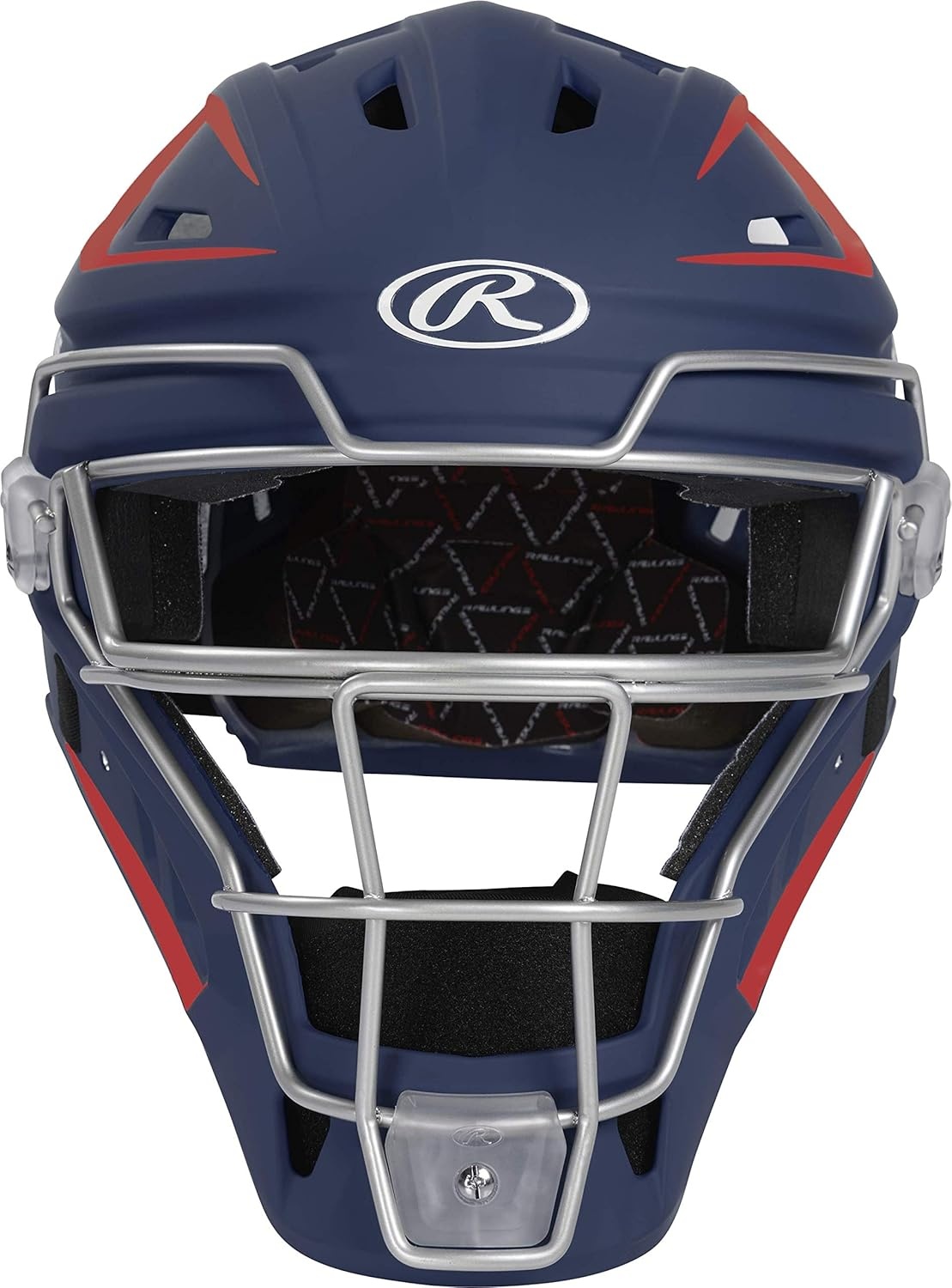 image:imageRawlings  Velo 20 Catchers Helmet  Baseball  Junior amp Senior Sizing  Multiple ColorsNavyScarlet
