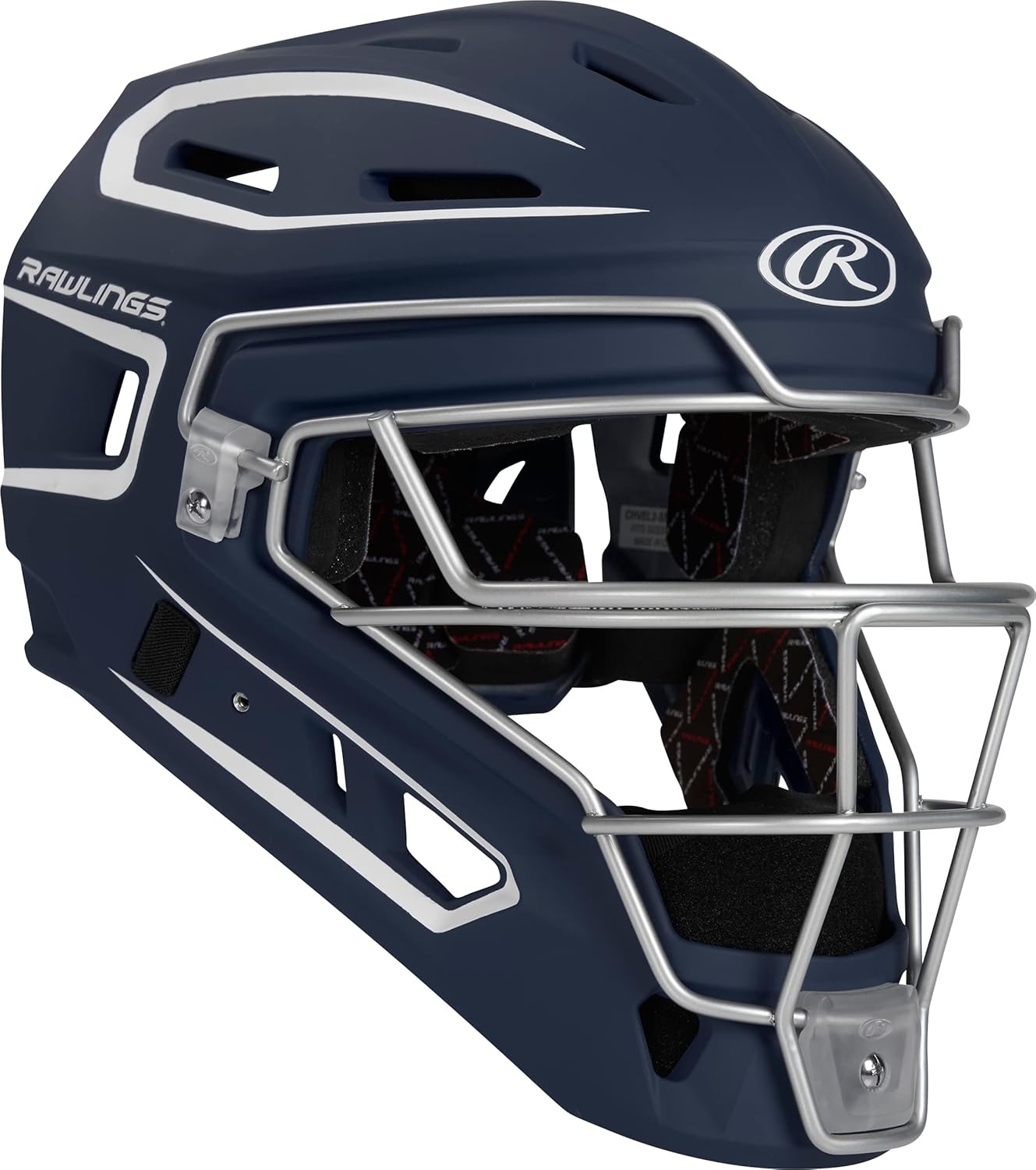image:imageRawlings  Velo 20 Catchers Helmet  Baseball  Junior amp Senior Sizing  Multiple ColorsNavyWhite