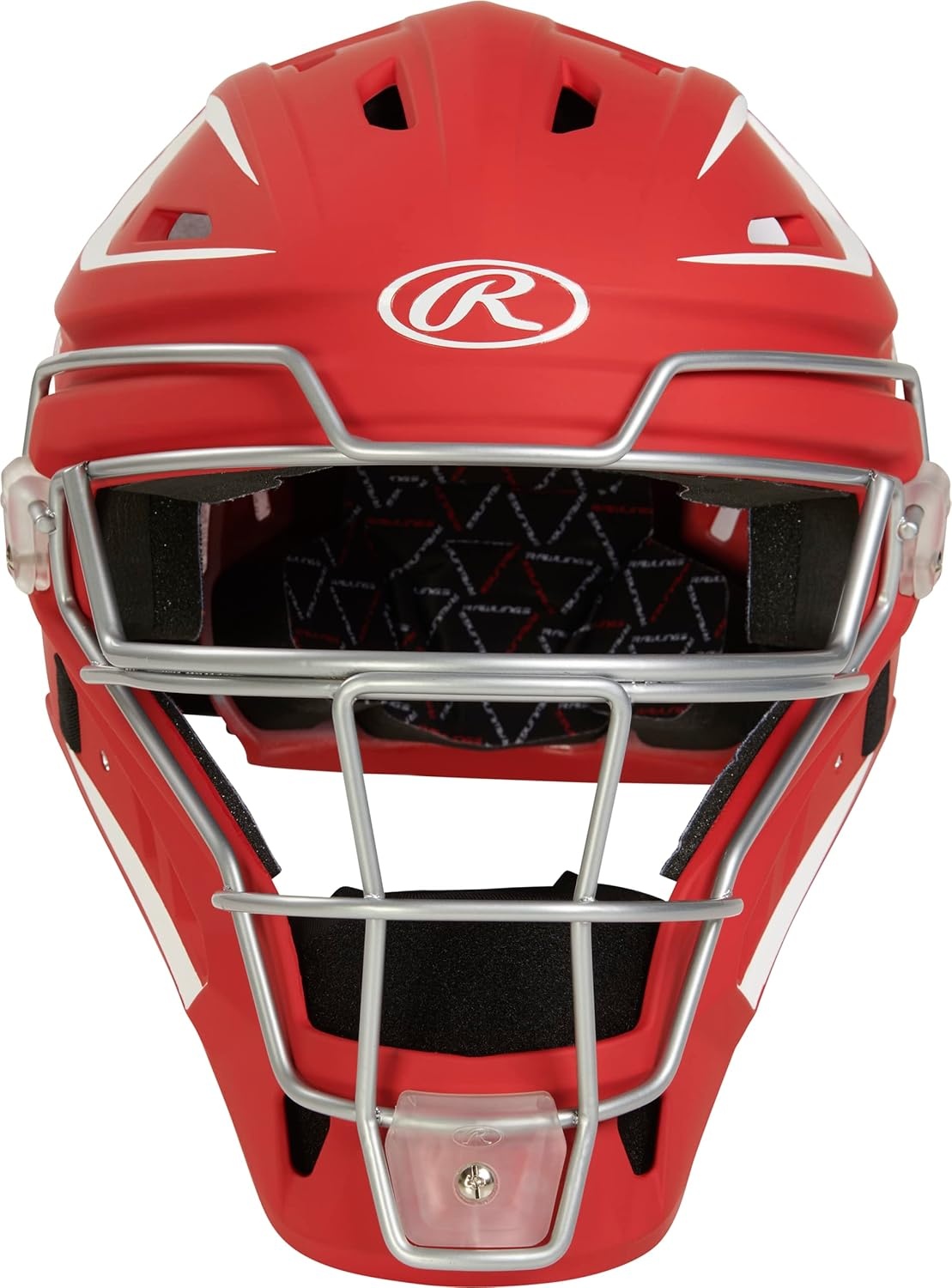 image:imageRawlings  Velo 20 Catchers Helmet  Baseball  Junior amp Senior Sizing  Multiple ColorsScarletWhite
