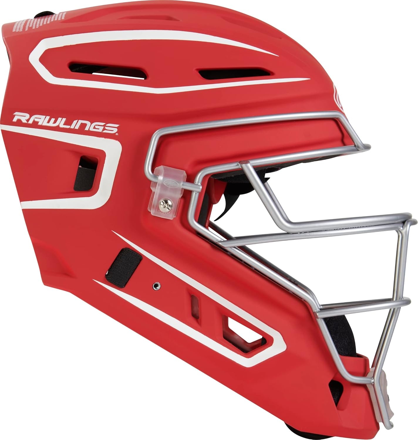 image:imageRawlings  Velo 20 Catchers Helmet  Baseball  Junior amp Senior Sizing  Multiple ColorsScarletWhite