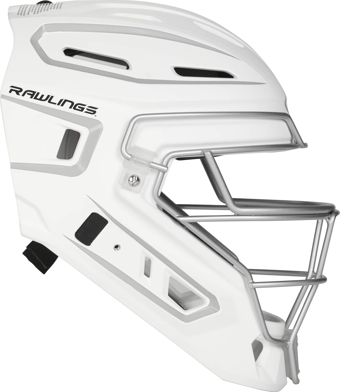 image:imageRawlings  Velo 20 Catchers Helmet  Baseball  Junior amp Senior Sizing  Multiple ColorsWhiteSilver