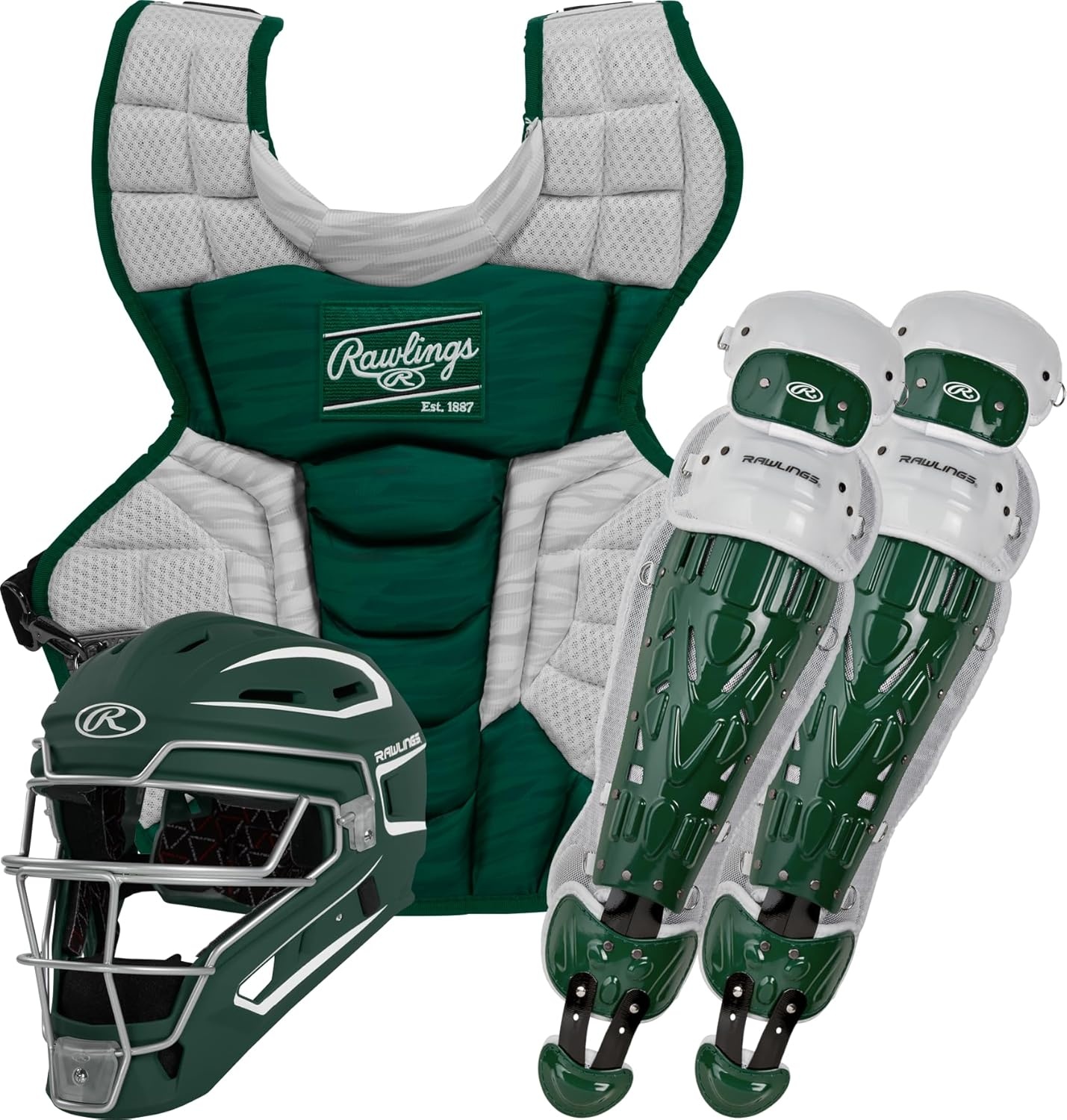 image:imageRawlings Rawlings  Velo 20 Catchers Set  Baseball  Multiple Sizes  Multiple ColorsDark Green  White