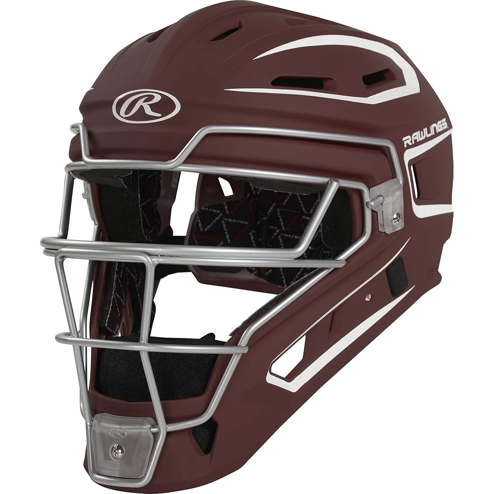 image:imageRawlings  Velo 20 Catchers Helmet  Baseball  Junior amp Senior Sizing  Multiple ColorsCardinalWhite