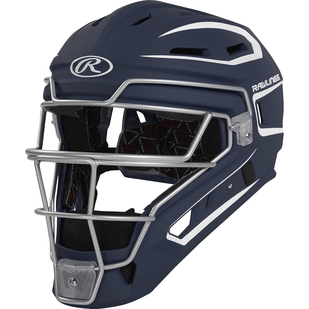 image:imageRawlings  Velo 20 Catchers Helmet  Baseball  Junior amp Senior Sizing  Multiple ColorsNavyWhite