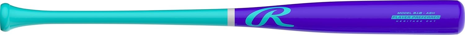 image:imageRawlings Rawlings  Player Preferred Adult Wood Bat  Ash  Multiple Sizes amp ColorsPurple  Bright Teal  318