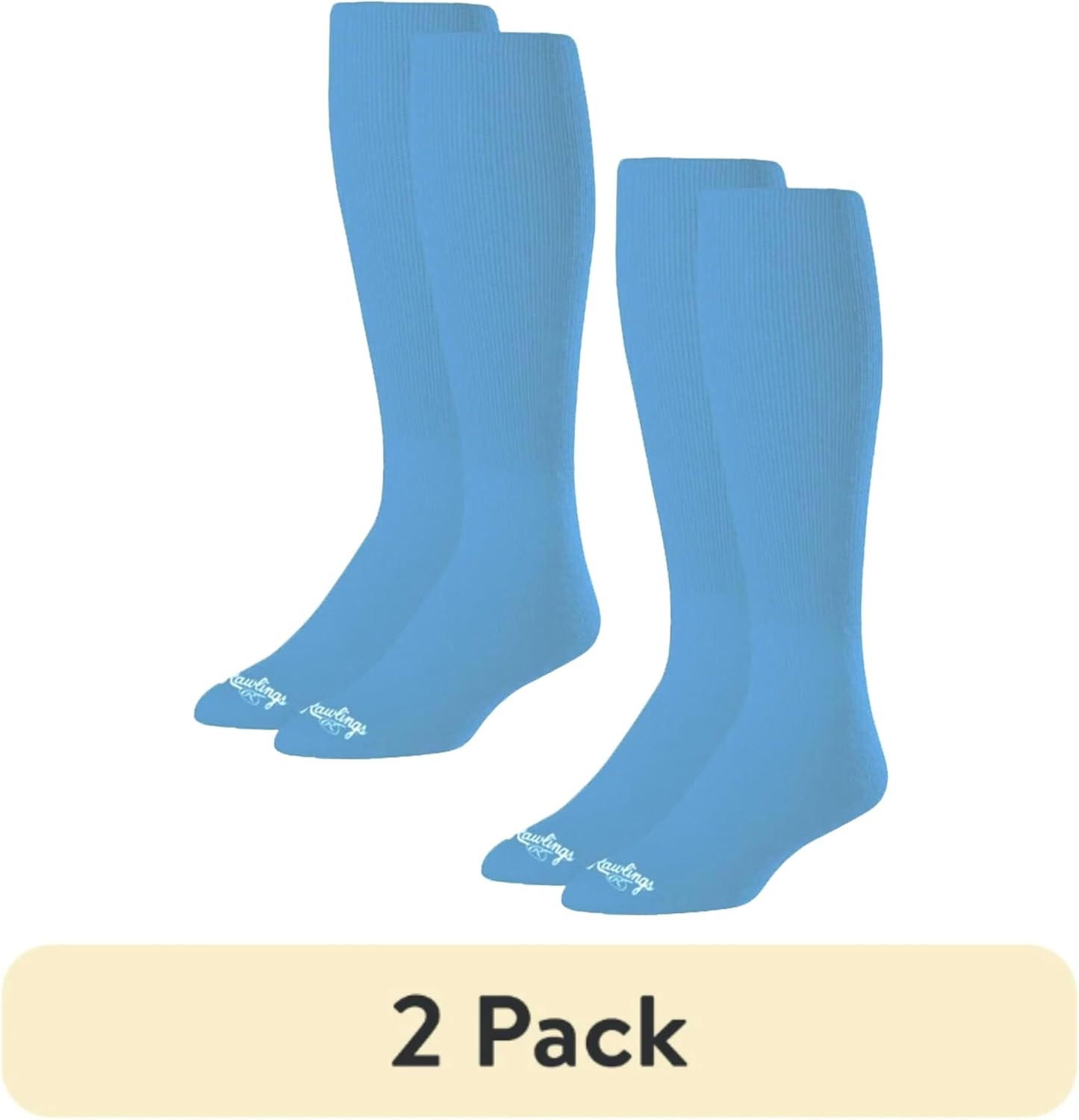 image:imageRawlings  2 Pair  Athletic Socks  BaseballSoftball  Multiple SizesColorsColumbia Blue