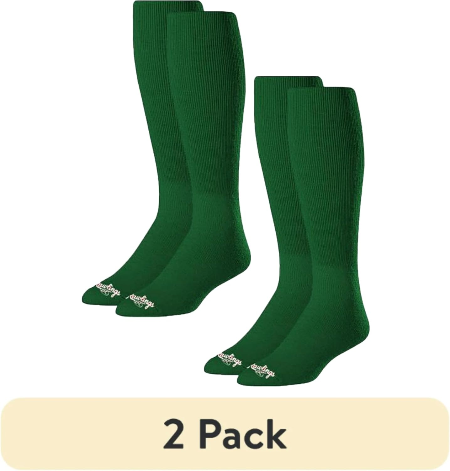 image:imageRawlings  2 Pair  Athletic Socks  BaseballSoftball  Multiple SizesColorsDark Green
