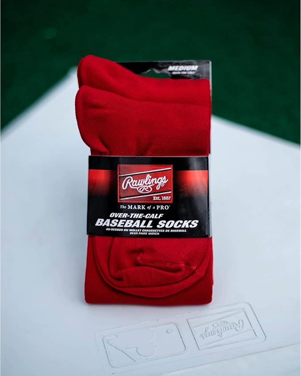 image:imageRawlings  2 Pair  Athletic Socks  BaseballSoftball  Multiple SizesColorsMaroon