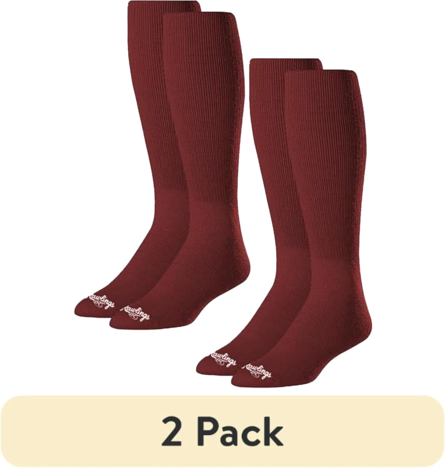 image:imageRawlings  2 Pair  Athletic Socks  BaseballSoftball  Multiple SizesColorsMaroon