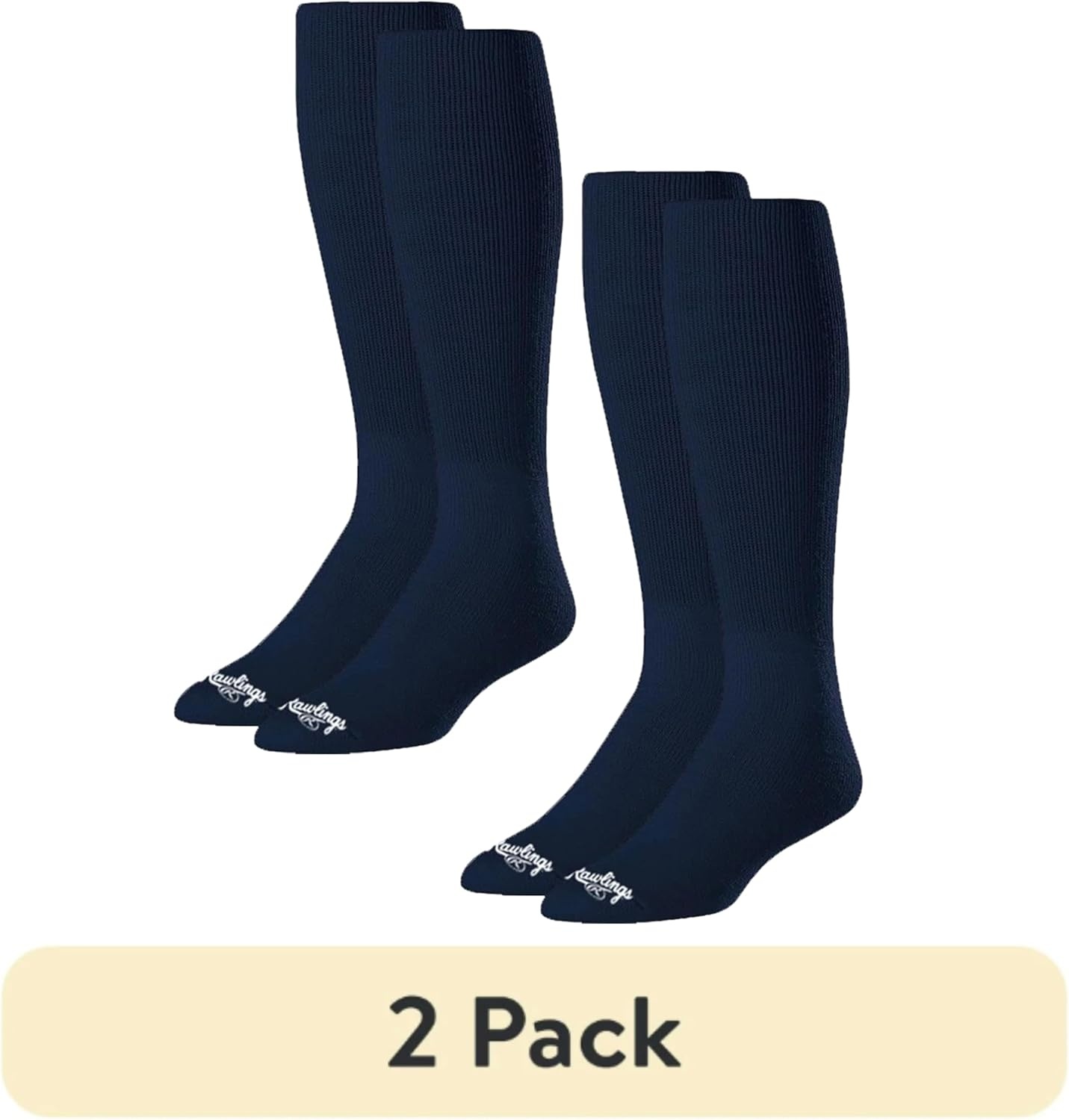 image:imageRawlings  2 Pair  Athletic Socks  BaseballSoftball  Multiple SizesColorsNavy