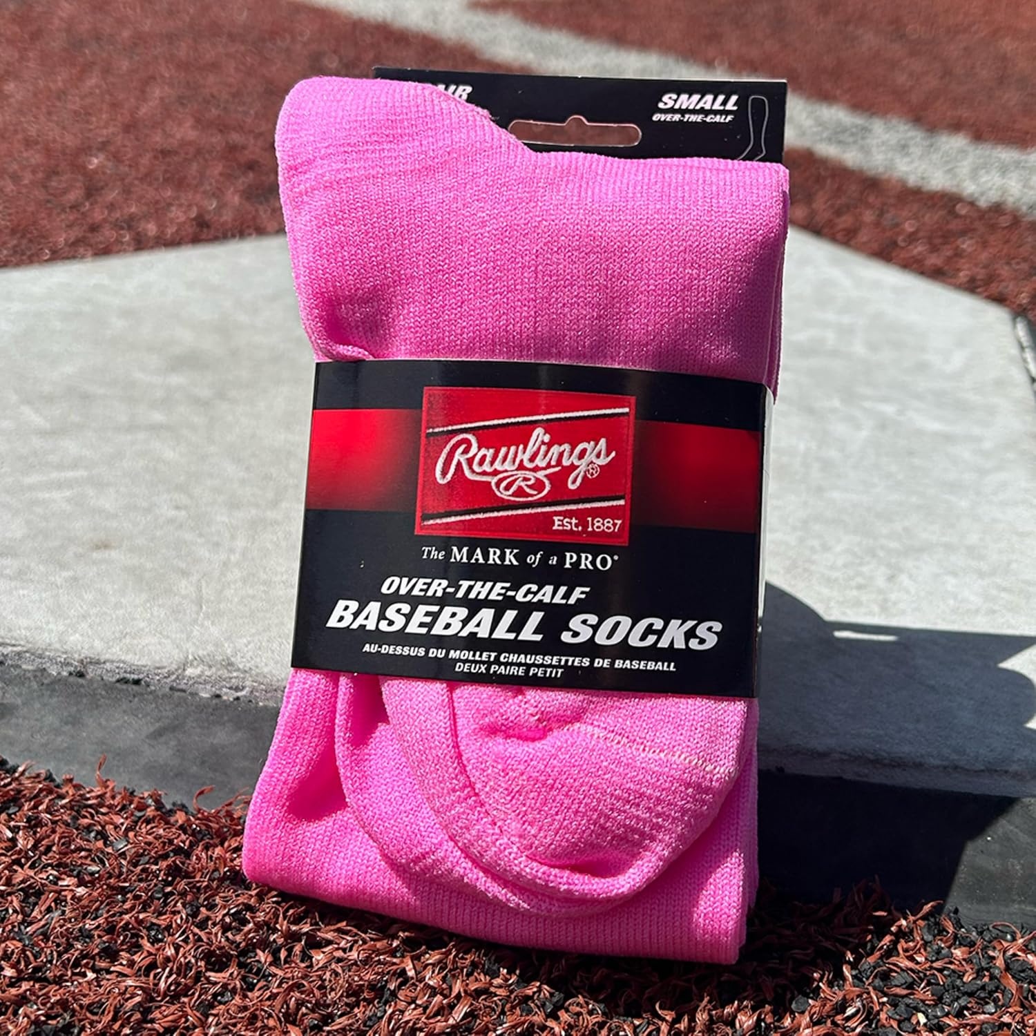 image:imageRawlings  2 Pair  Athletic Socks  BaseballSoftball  Multiple SizesColorsPink