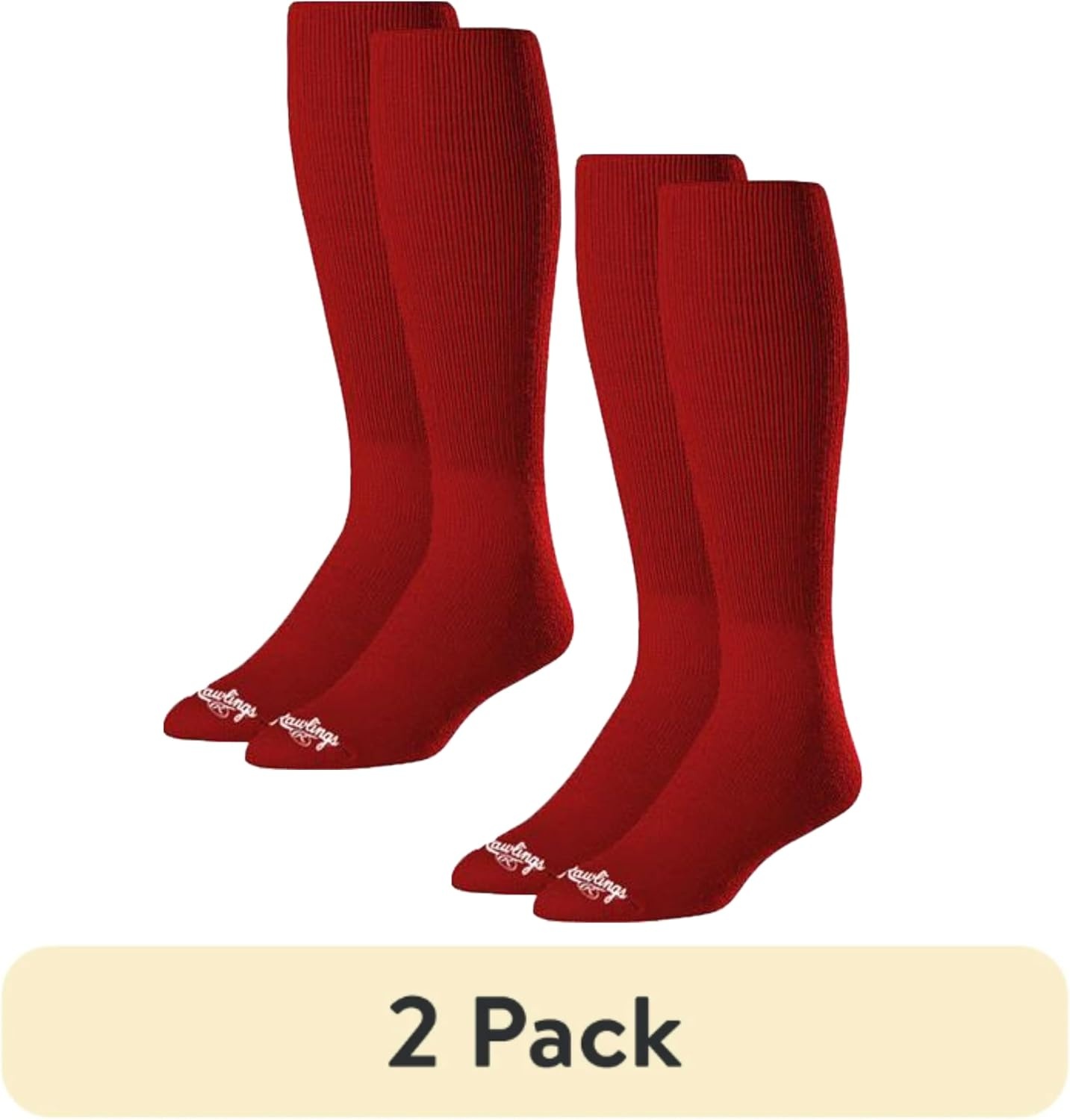 image:imageRawlings  2 Pair  Athletic Socks  BaseballSoftball  Multiple SizesColorsScarlet