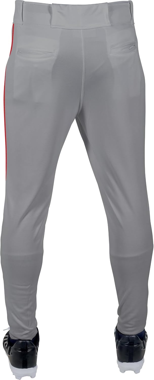 image:imageRawlings  Mens Launch Series Baseball Pants  Pro Taper Fit  Adult Sizes  Piped  Multiple ColorsGrey  Scarlet
