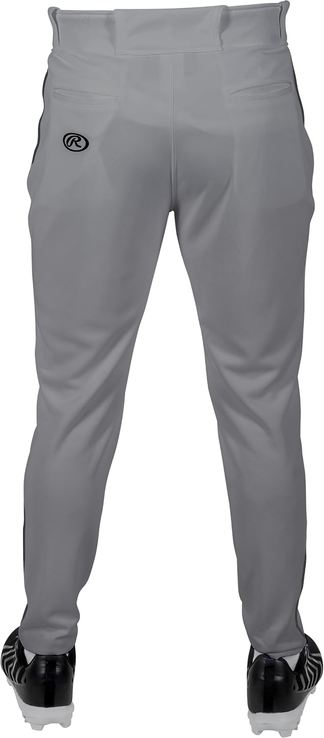 image:imageRawlings Mens Pro 150 Series Baseball Pants  Tapered Jogger Fit  Adult Sizes  Piped  Multiple ColorsGrey  Black