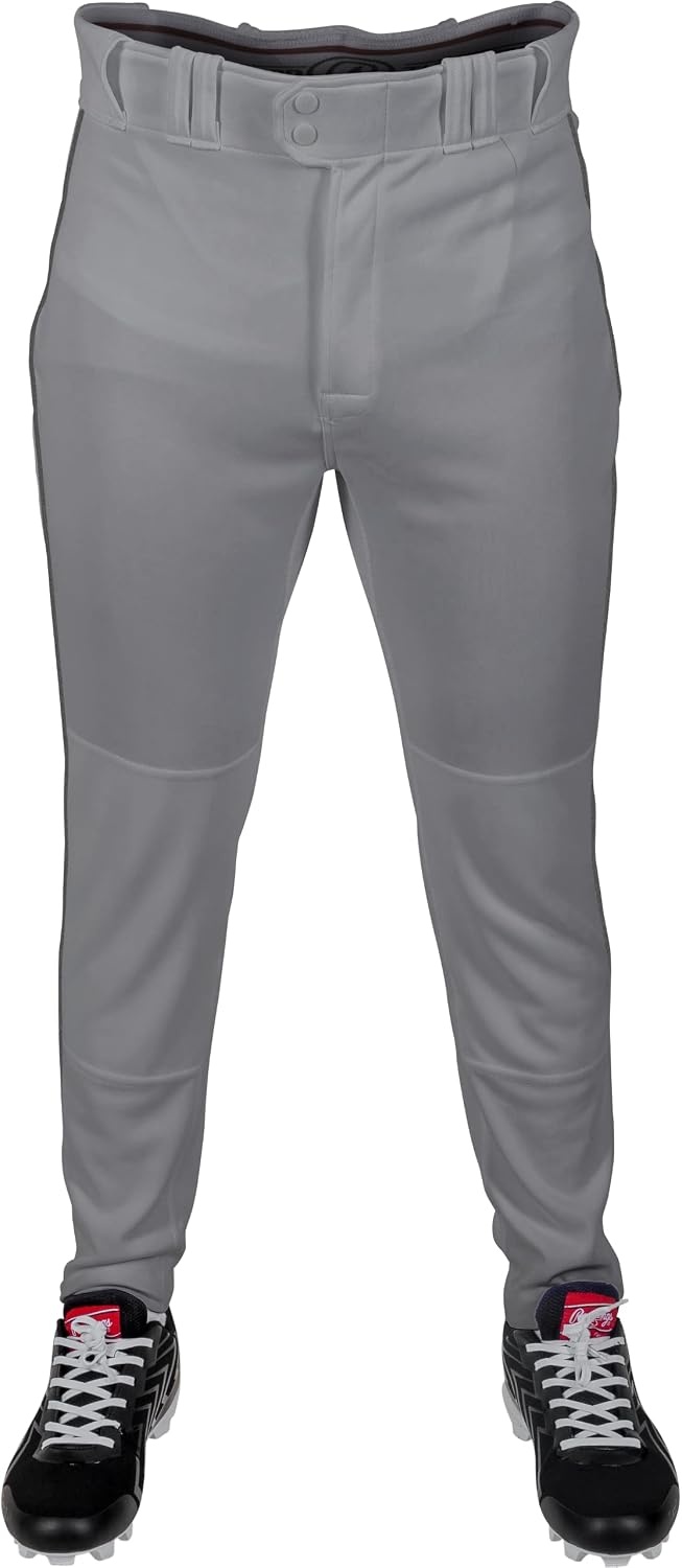 image:imageRawlings Mens Pro 150 Series Baseball Pants  Tapered Jogger Fit  Adult Sizes  Piped  Multiple ColorsGrey  Black