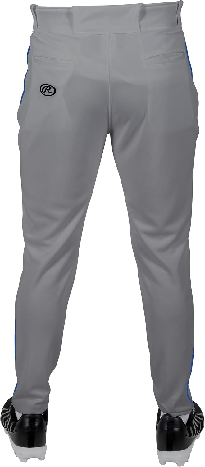 image:imageRawlings Mens Pro 150 Series Baseball Pants  Tapered Jogger Fit  Adult Sizes  Piped  Multiple ColorsGrey  Royal