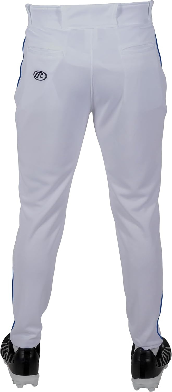 image:imageRawlings Mens Pro 150 Series Baseball Pants  Tapered Jogger Fit  Adult Sizes  Piped  Multiple ColorsWhite  Royal
