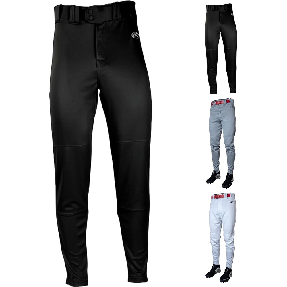 image:imageRawlings  Mens Launch Series Baseball Pants  Pro Taper Fit  Adult Sizes  Piped  Multiple ColorsBlack
