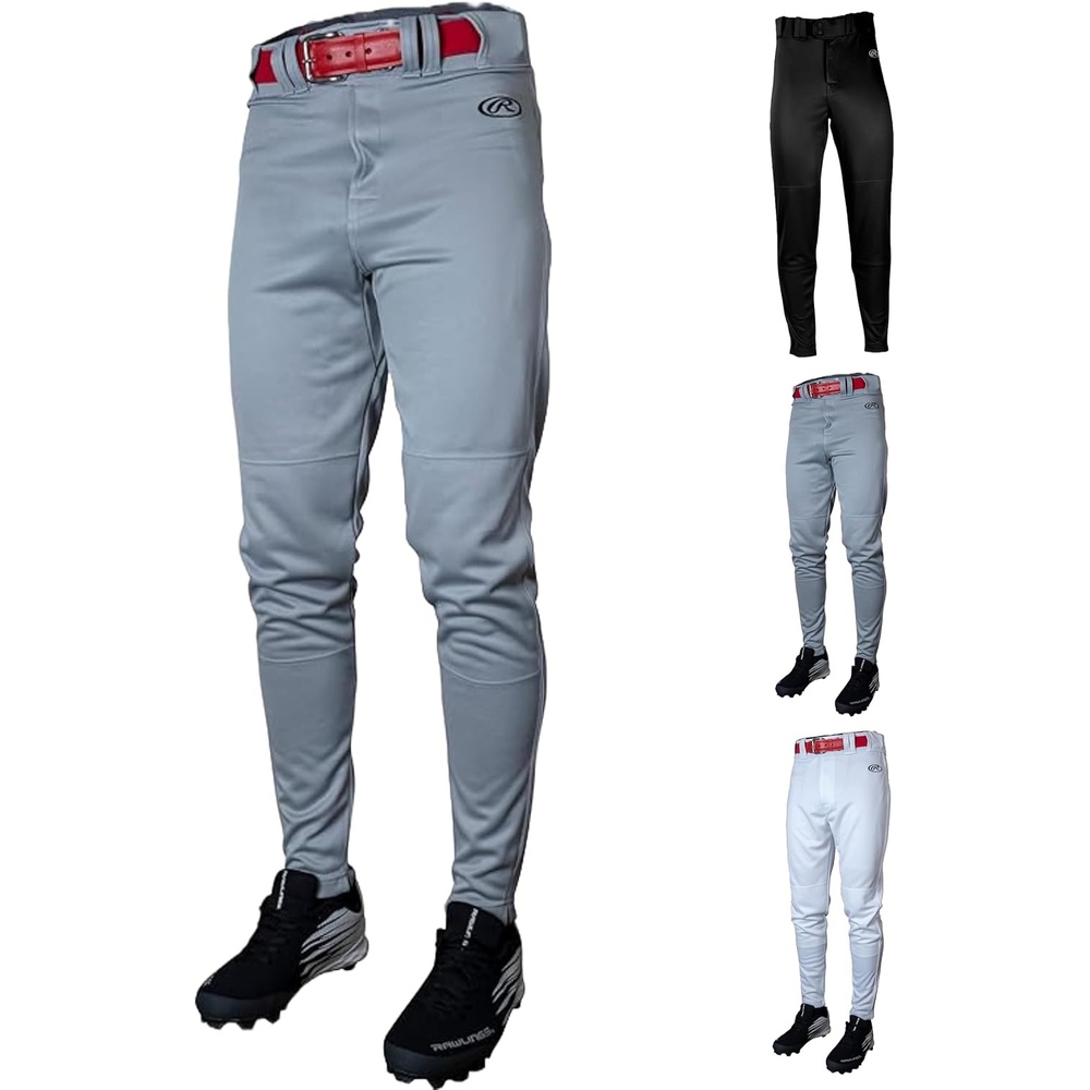 image:imageRawlings  Mens Launch Series Baseball Pants  Pro Taper Fit  Adult Sizes  Piped  Multiple ColorsGrey