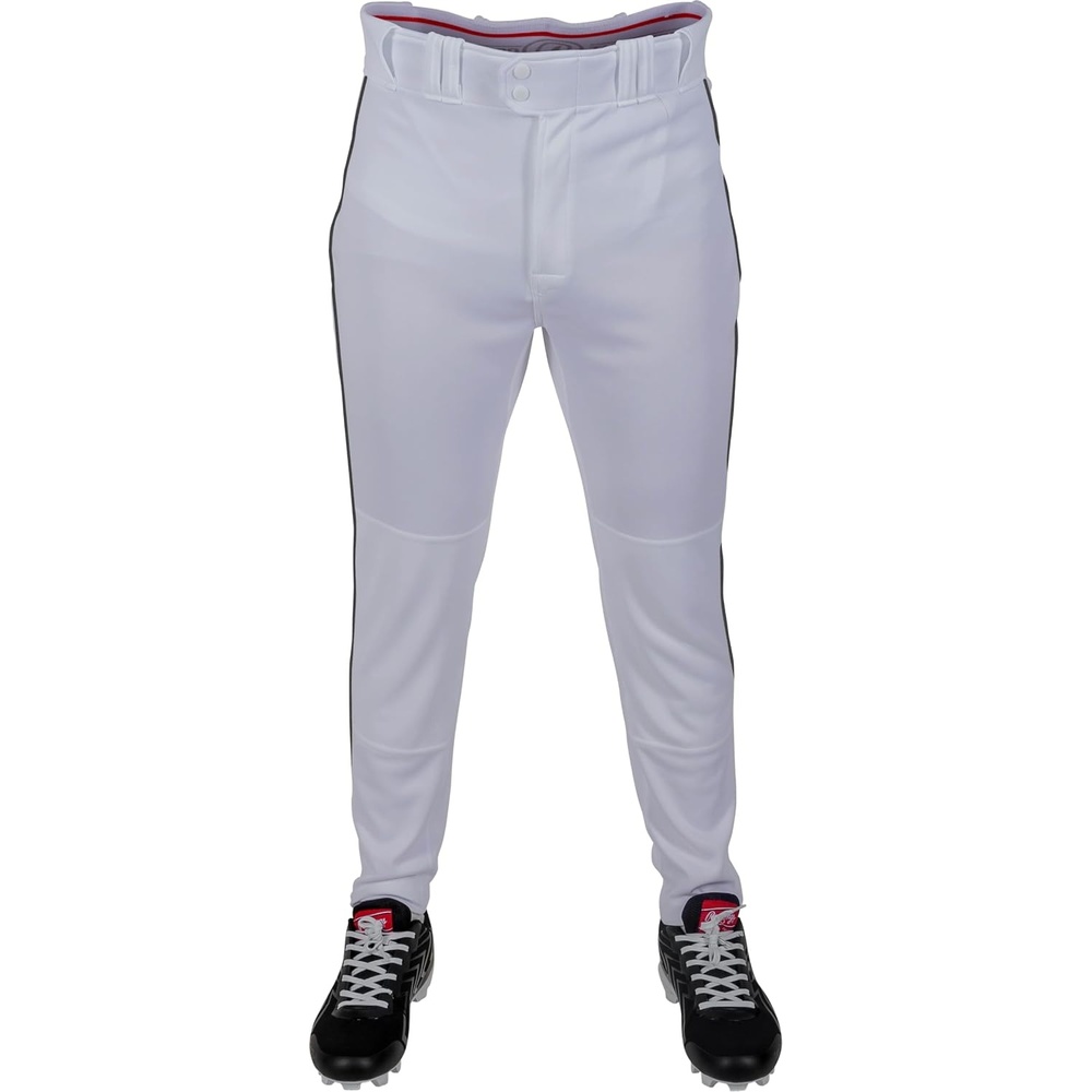 image:imageRawlings Mens Pro 150 Series Baseball Pants  Tapered Jogger Fit  Adult Sizes  Piped  Multiple ColorsWhite  Black