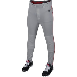 image:imageRawlings  Mens Launch Series Baseball Pants  Pro Taper Fit  Adult Sizes  Piped  Multiple ColorsGrey  Scarlet