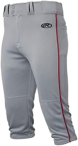 image:imageRawlings  Launch Series Baseball Pants  Knicker Fit  Youth Sizes  Piped  Multiple ColorsGrey  Scarlet