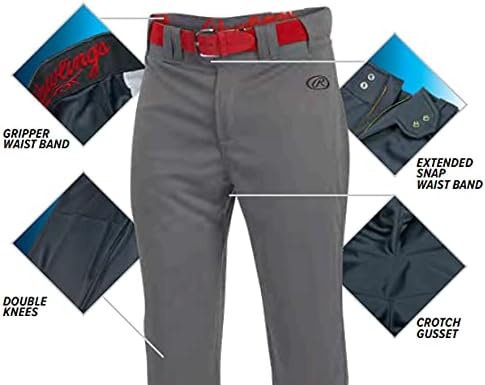 image:imageRawlings  Launch Series Baseball Pants  Knicker Fit  Youth Sizes  Piped  Multiple ColorsGrey  Scarlet