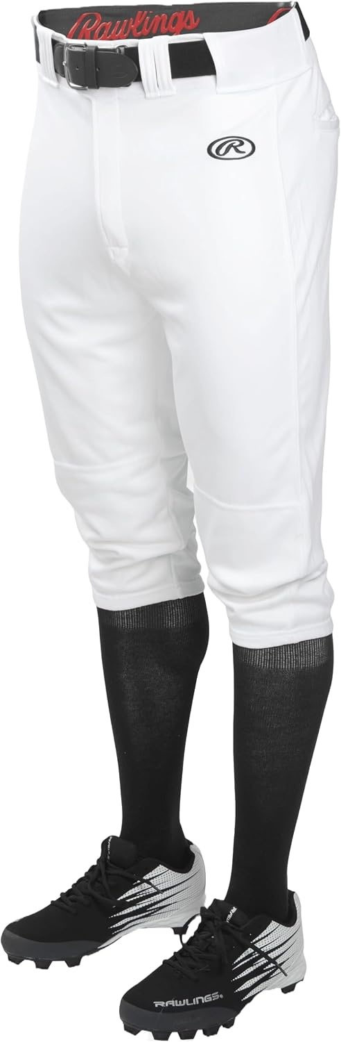 image:imageRawlings  Launch Series Baseball Pants  Knicker Fit  Youth Sizes  Solid  Multiple ColorsWhite