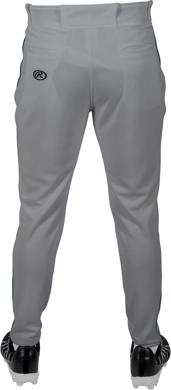 image:imageRawlings Boys Pro 150 Series Baseball Pants  Tapered Jogger Fit  Youth Sizes  Piped  Multiple ColorsGrey  Dark Green