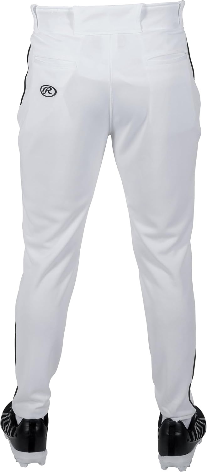 image:imageRawlings Boys Pro 150 Series Baseball Pants  Tapered Jogger Fit  Youth Sizes  Piped  Multiple ColorsWhite  Black