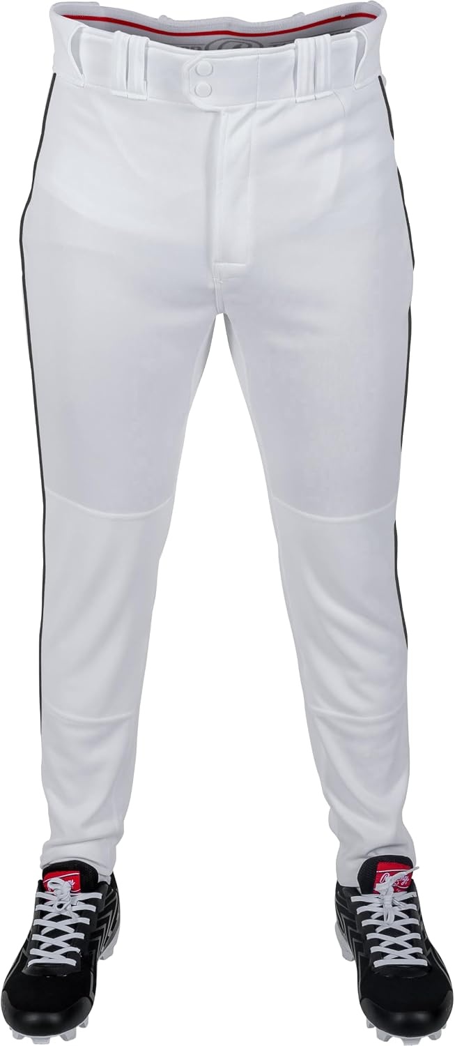 image:imageRawlings Boys Pro 150 Series Baseball Pants  Tapered Jogger Fit  Youth Sizes  Piped  Multiple ColorsWhite  Black